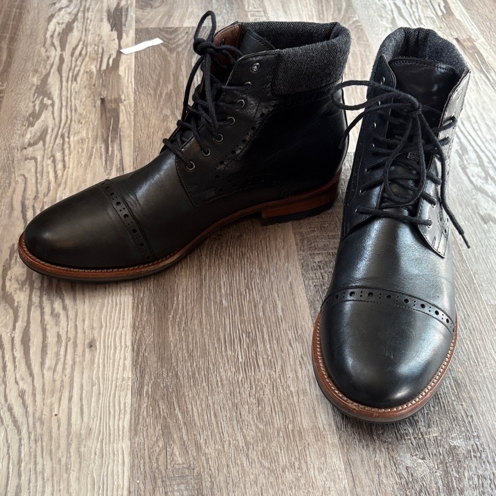 Warfield & Grand Black Leather Men's Boots